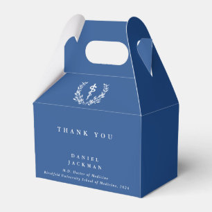 Caja Para Regalos Azul Asclepio Personalizado + Llanura Laurel