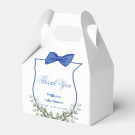 Caja Para Regalos Azul Bow Eucalyptus Escudo Baby Shower Gracias