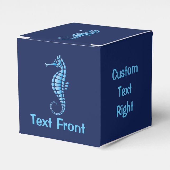 Caja Para Regalos Azul caballito de mar (Costado Anverso)
