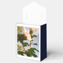 Caja Para Regalos Azul de la Marina Rosa Blanca