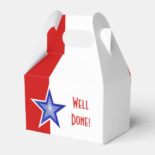 Caja Para Regalos Azul Estrella roja Bien hecho vertical