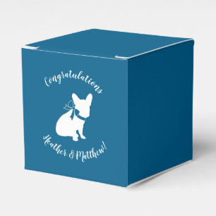 Caja Para Regalos Azul francés Bulldog Baby Shower francés