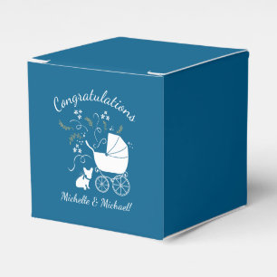 Caja Para Regalos Azul francés Bulldog Baby Shower francés