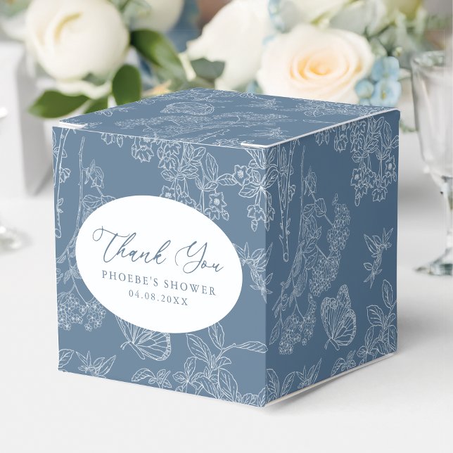Caja Para Regalos Azul Francés Chinoiserie Floral Novia Cuadrado (Subido por el creador)
