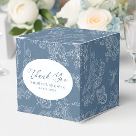 Caja Para Regalos Azul Francés Chinoiserie Floral Vestido de Novia C
