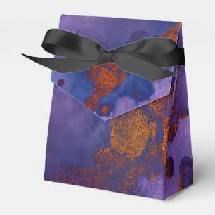 Caja Para Regalos Azul Marino Oscuro Morado y Salpicadura de Tinta d