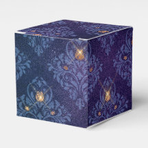 Azul Marino y Dorado Damask Vintage