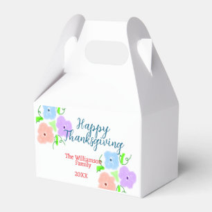 Caja Para Regalos Azul morado rosa feliz acción de gracias agregar f