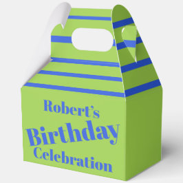 Caja Para Regalos Azul Negrita En La Fiesta De Cumpleaños Verde Lime