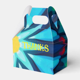 Caja Para Regalos AZUL OSCURO Y TURQUESA diseñado GRACIAS