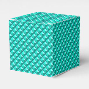 Caja Para Regalos Azul pavo real, aspecto de esmalte, rejilla con ta