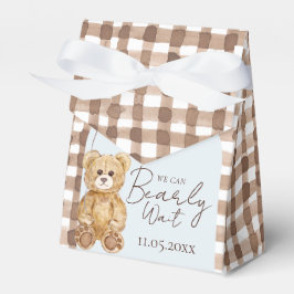 Caja Para Regalos Azul Podemos Esperar A Teddy Bear Boy Baby Shower
