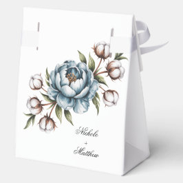 Caja Para Regalos Azul Polvoriento y Fiesta de Boda de Algodón 