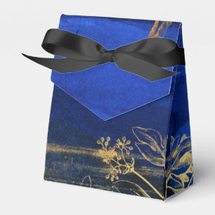 Caja Para Regalos Azul Real y Dorado