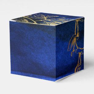 Caja Para Regalos Azul Real y Dorado