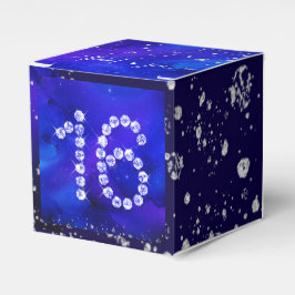 Caja Para Regalos Azul real y dulce plateado 16