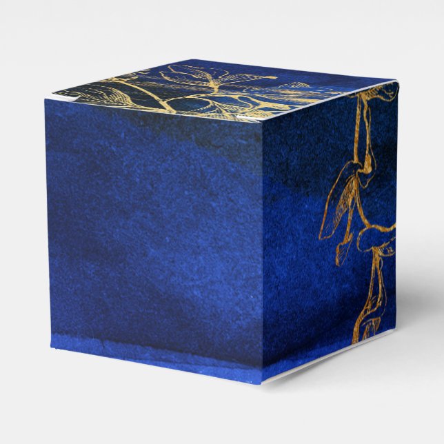Caja Para Regalos Azul real y oro (Costado Anverso)