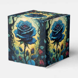 Caja Para Regalos Azul Rosa Vines 1 Cubo