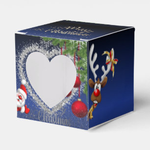 Caja Para Regalos azul Royal degradado de papá Noel