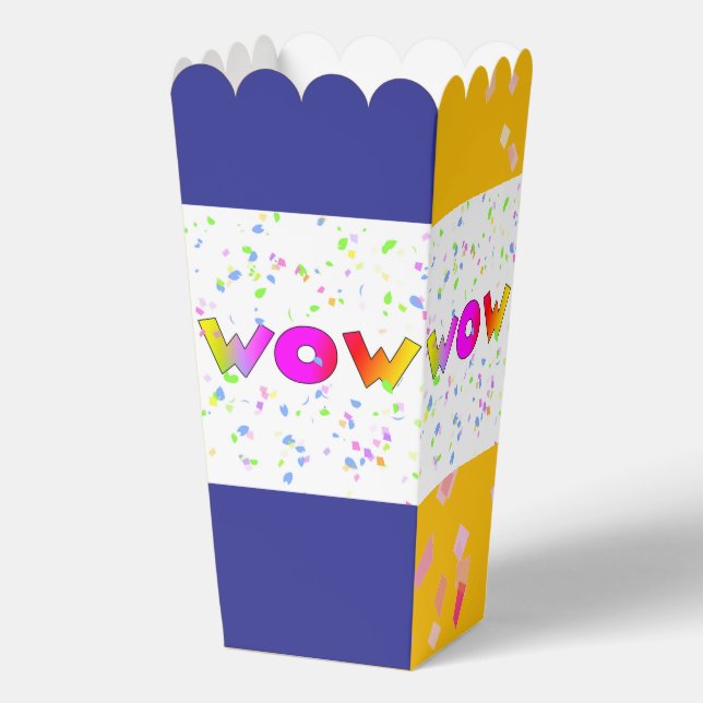Caja Para Regalos Azul W0W +Amarillo (Anverso)