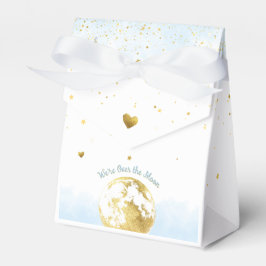Caja Para Regalos Azul y oro sobre la luna Baby Shower