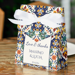 Caja Para Regalos Azulejo azul portugués mediterráneo boda