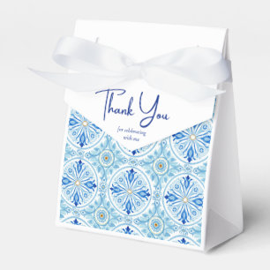 Caja Para Regalos Azulejo Costero Mediterráneo Agradecimiento para D