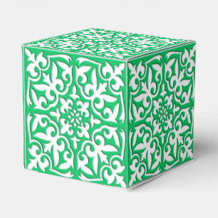 Caja Para Regalos Azulejo marroquí - jade verde y blanco