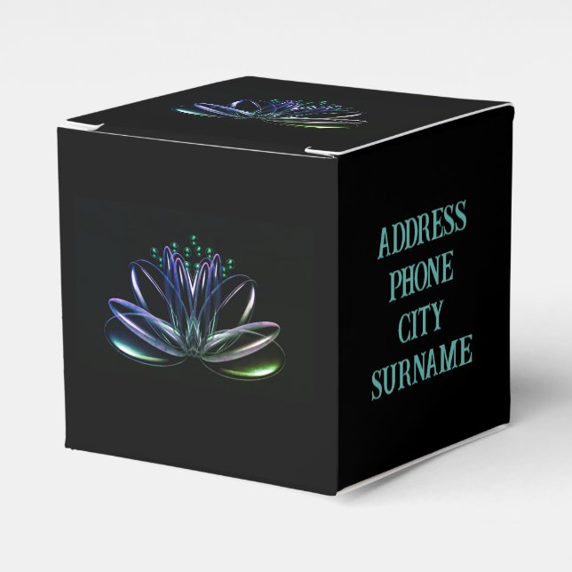 Caja Para Regalos Azulejos de flores de Lotus, fondo,Personalizado (Costado Anverso)