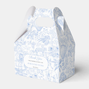 Caja Para Regalos Azulejos de Safari de Jouy Azul Baby Shower Favor