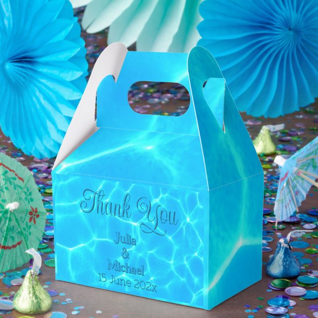 Caja Para Regalos Azure Turquoise Bleu Water Reflalism Minimalismo (Fiesta)