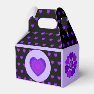 Caja Para Regalos B&W Purple Hearts Beating Favor Box