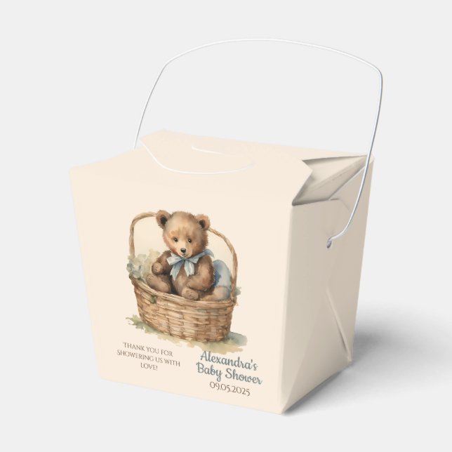 Caja Para Regalos Baby Bear Boys Baby Shower (Front Side)