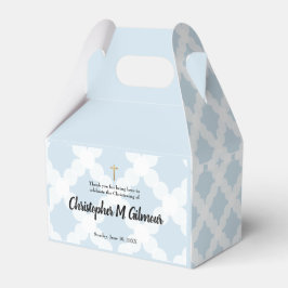 Caja Para Regalos Baby Boy Custom Name Blue Christening Gracias