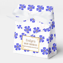 Baby Boy Pink Flowers Favor Box