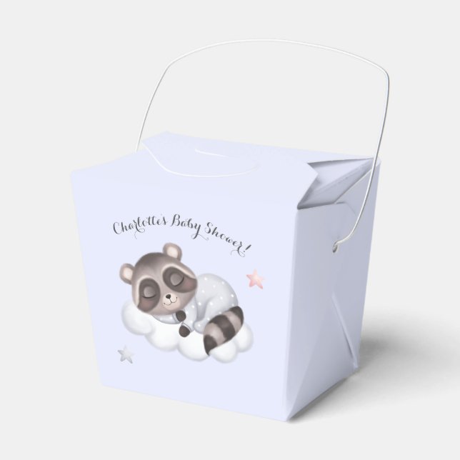 Caja Para Regalos Baby Boy Raccoon Blue Baby Shower (Front Side)