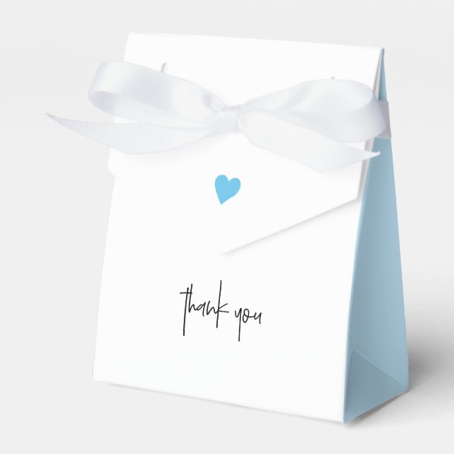 Caja Para Regalos Baby Boy Shower Blue Hearbon Ribbon Gracias (Front Side)