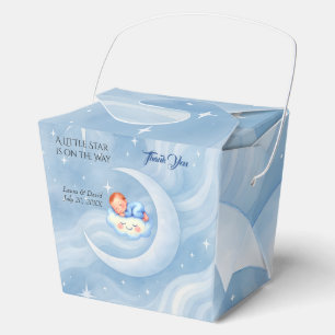 Caja Para Regalos Baby Boy Shower Invitan a la Moonlight Stars Water