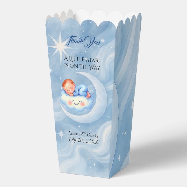 Caja Para Regalos Baby Boy Shower Invitan a la Moonlight Stars Water (Anverso)