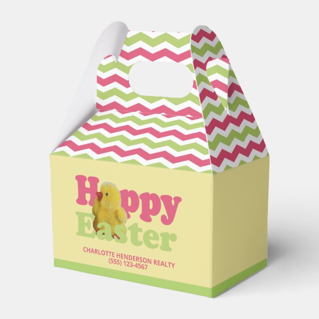 Caja Para Regalos Baby Chick Happy Easter Fiesta (Front Side)