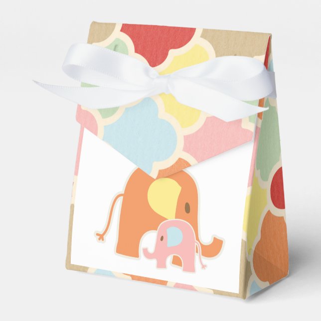 Caja Para Regalos Baby Girl Elephant Shower Favorito Box (Front Side)