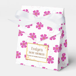 Caja Para Regalos Baby Girl Pink Flowers Favor Box
