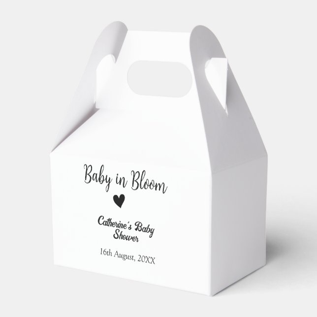Caja Para Regalos Baby in bloom baby shower simple black heart date (Front Side)