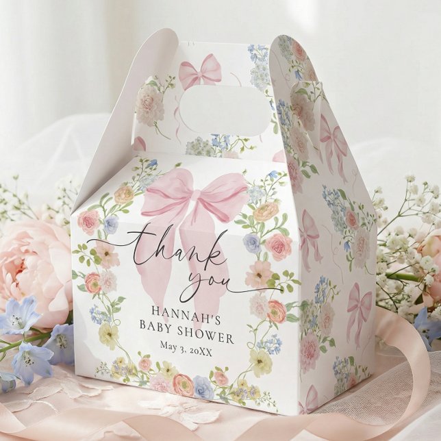 Caja Para Regalos Baby in Bloom Pink Bow Baby Shower (Subido por el creador)