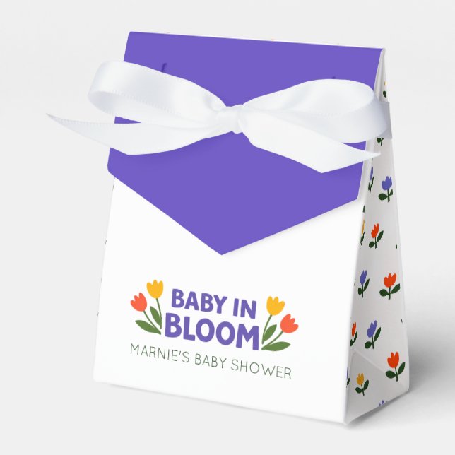 Caja Para Regalos Baby in Bloom! Tulip Floral Garden Baby Shower (Front Side)