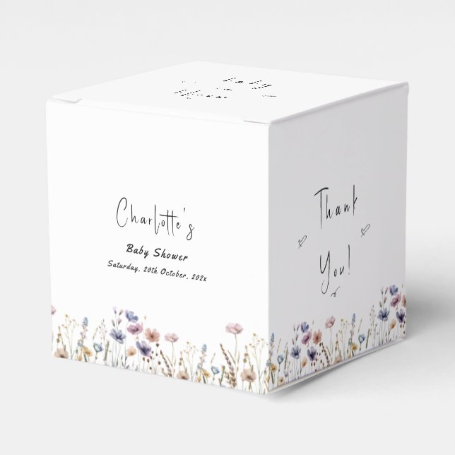 Caja Para Regalos Baby In Bloom Wildflower Baby Shower (Costado Anverso)