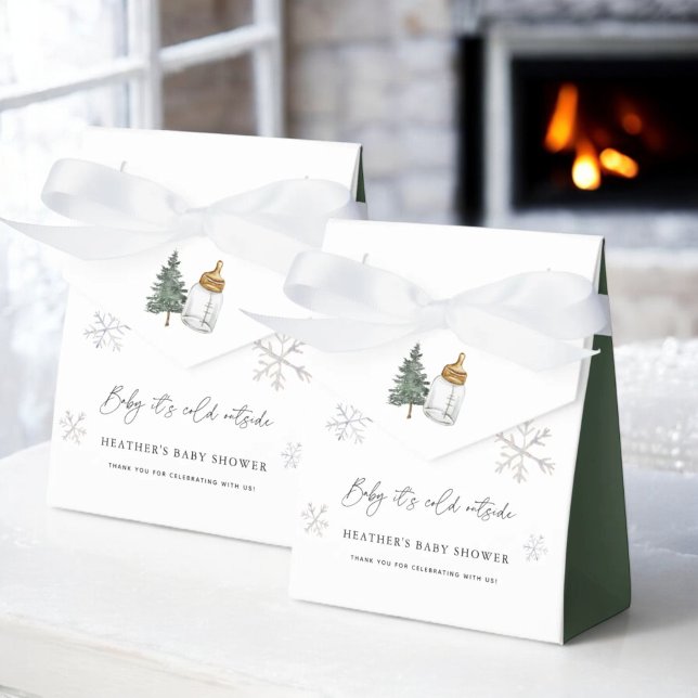 Caja Para Regalos Baby It's Cold Outside Mountain Winter Baby Shower (Subido por el creador)