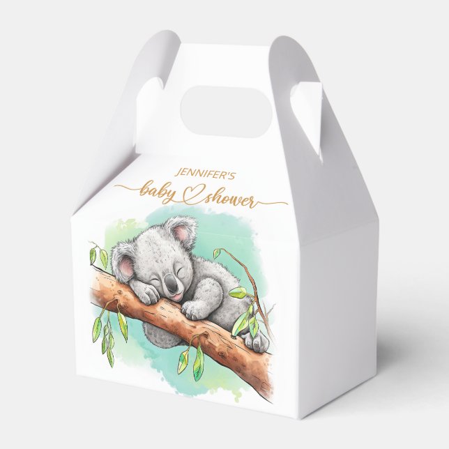 Caja Para Regalos Baby Koala Baby Shower Favor Box (Front Side)