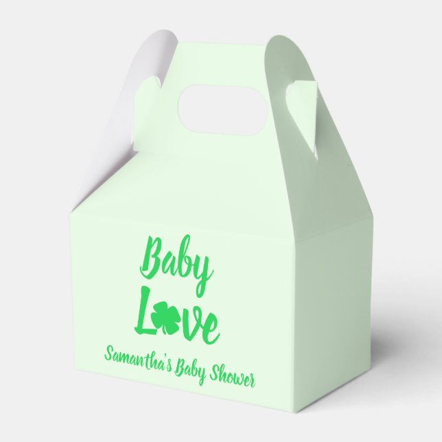 Caja Para Regalos Baby Love Shamrock Baby Shower (Front Side)