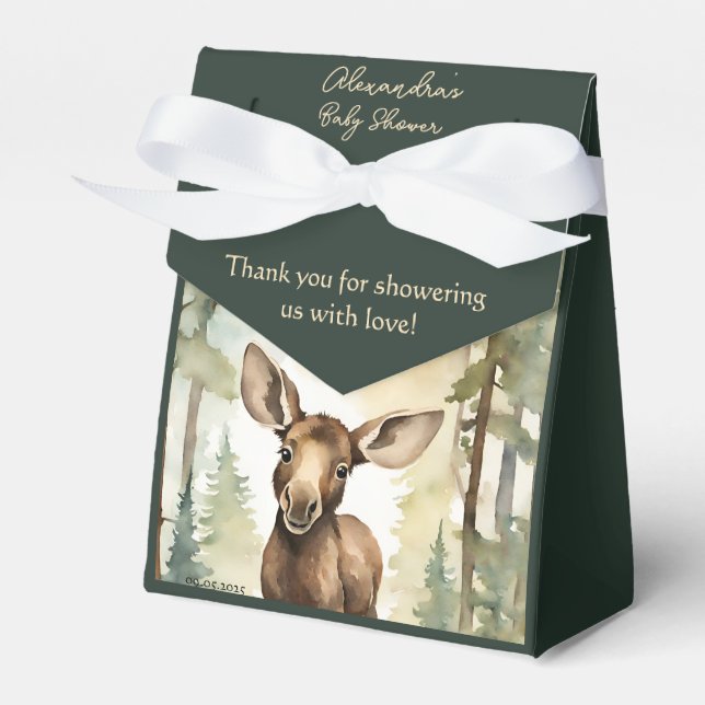Caja Para Regalos Baby Moose Cute Gender Neutral Baby Shower (Front Side)